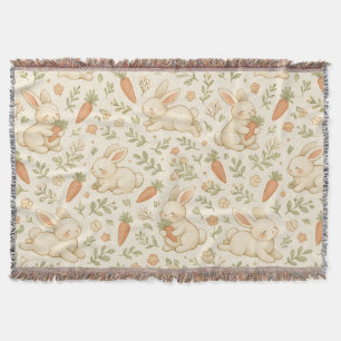 Couverture Mignon motif de lapin et de cottage à carottes (3)