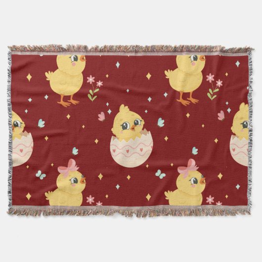 Couverture Mignon poussin de Pâques avec motif sans couture d (Devant)