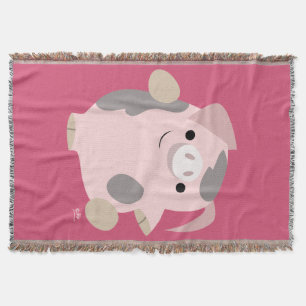 Couverture mignonne de jet de porc de danse de