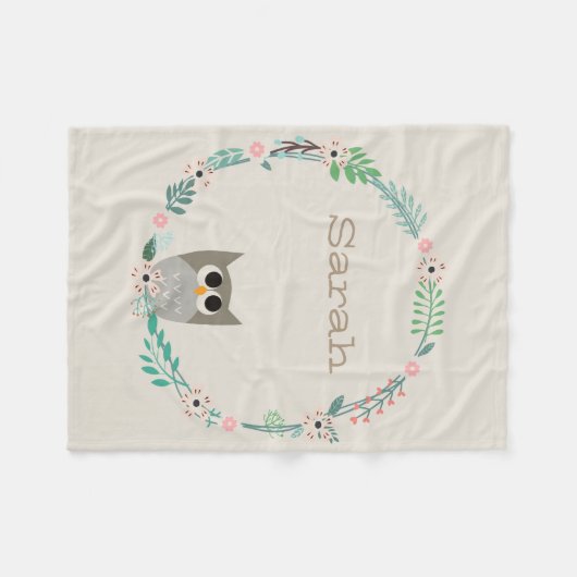 Couverture mignonne d'ouatine de hibou (Devant (Horizontal))