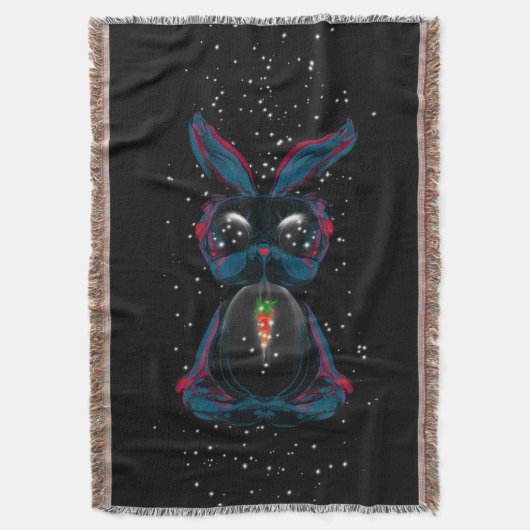 Couverture Mignonne Eyes Rabbit en Yoga Pose Méditation (devant Vertical)