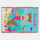 Couverture Mignonne fille de sirène dans l'océan coloré (Devant)