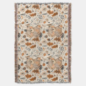 Couverture Mignonne Ours d'automne et Motif de feuillage de b (devant Vertical)