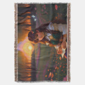 Couverture Mignonne Sad Anime Style Femme dans le pré au couc (devant Vertical)