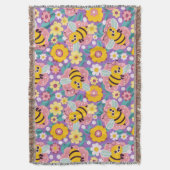 Couverture Mignonnes Abeilles Et Fleurs Pour Décoration De Ja (devant Vertical)