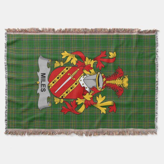 Couverture Miles irlandais ou Moyles Armoiries Famille Crest (Devant)