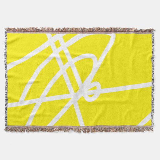 Couverture Minimalisme Art Abstrait Blanc Lignes Bleues Blanc (Devant)