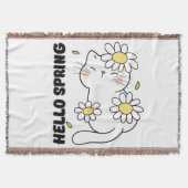 Couverture Minimalist Aesthetic Hello Spring Cat & Daisy (Devant)