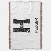 COUVERTURE MINIMALIST BLACK ONE LETTER MONOGRAM NAME WHITE (devant Vertical)