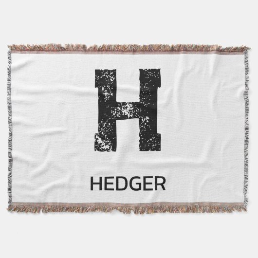 COUVERTURE MINIMALIST BLACK ONE LETTER MONOGRAM NAME WHITE (Devant)