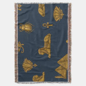 Couverture Minimalist Navy & Antique Gold Egyptian Pattern (devant Vertical)