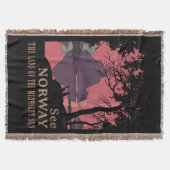 Couverture Minimalist Norway Sunset Poster - Mountain Fjord (Devant)