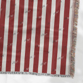 Couverture Minimaliste Monogramme Rayé Bourgogne