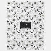 Couverture minimaliste noir et blanc avec fleurs (Devant)