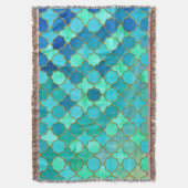 Couverture Mint Aqua Turquoise Gold Oriental Marocain Carrela (devant Vertical)