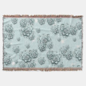 Couverture Mint Blue Succulents sur motif simple Répéter (Devant)