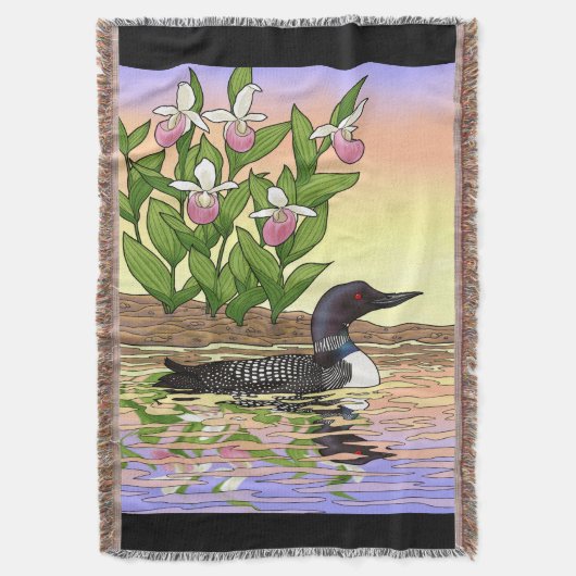 Couverture MN State Bird Flower Loon Lady Slipper (devant Vertical)