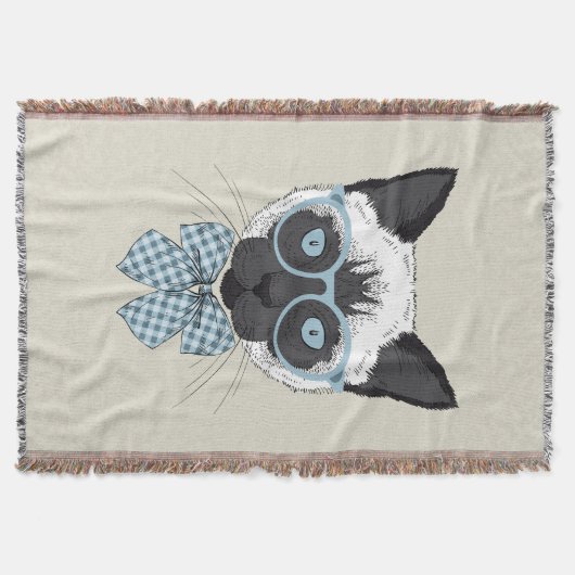 Couverture Mode Smart de chat siamois (Devant)