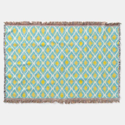 Couverture Mode tribal moderne ikat blue-jaunat (Devant)