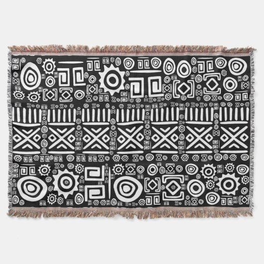 Couverture Modèle africain ethnique #3 noir et blanc (Devant)