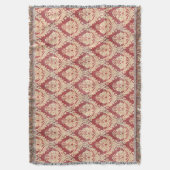 Couverture Modèle Damas vintage En Crème Et Rouge (devant Vertical)