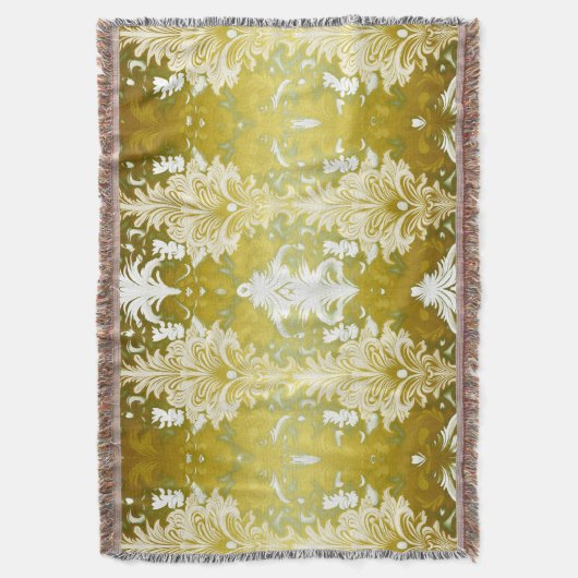 Couverture Modèle de Damas Vert Or Rétro (devant Vertical)
