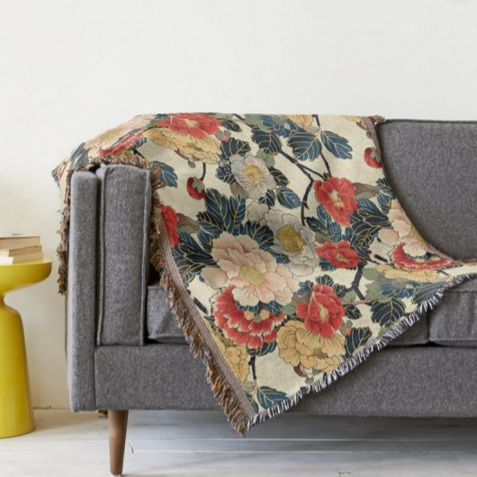 Couverture Modèle floral japonais Ukiyo-E Art