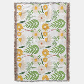 Couverture Modèle floral jaune or et blanc ivoire (devant Vertical)