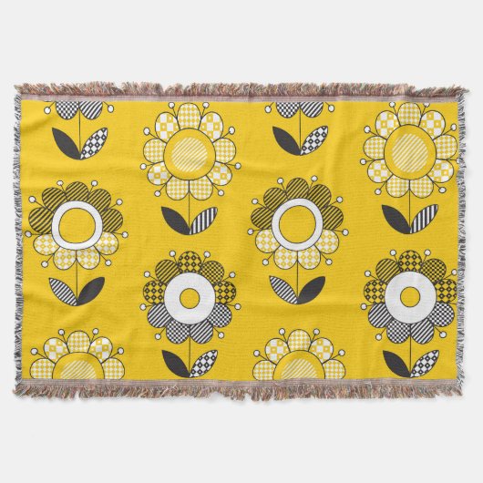 Couverture Modèle floral jaune simple (Devant)