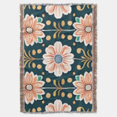 Couverture Modèle Floral orange sur un Arrière - plan noir (devant Vertical)