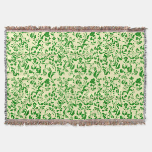 Couverture Modèle floral vert G01. L jaune BG