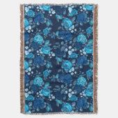 Couverture Modèle floral Vintage bleu roses (devant Vertical)