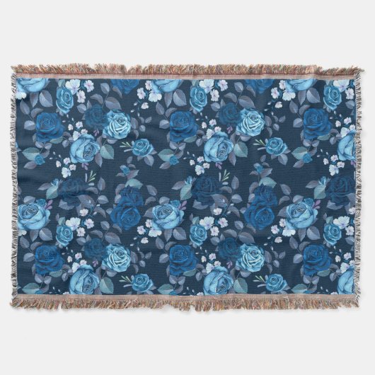 Couverture Modèle floral Vintage bleu roses (Devant)