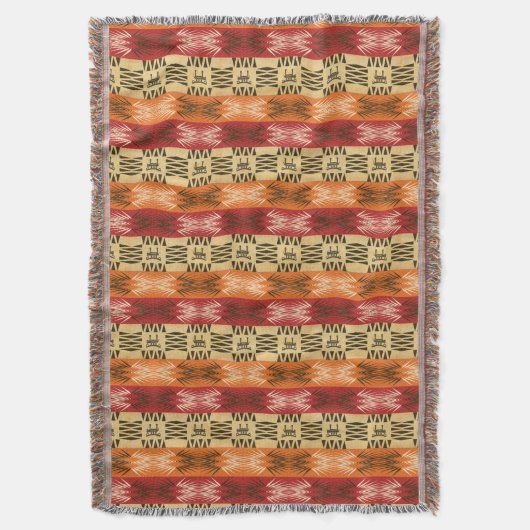 Couverture modèle rayé tribal africain ethnique (devant Vertical)