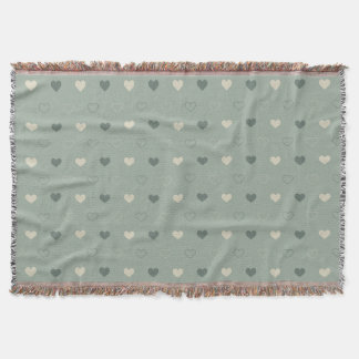 Couverture Modèle sans couture de grille de cœur vert assourd