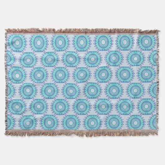 Couverture modèle turquoise ethnique de mandala (Devant)