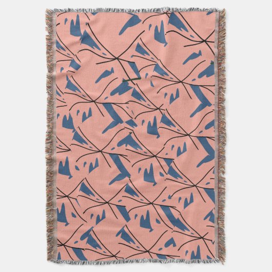 Couverture Modern Abstract Blue & Pink Geometric Pattern Flee (devant Vertical)