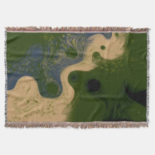 Couverture Modern Abstract Mossy Topography Throw Blanket (Devant)