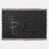 Couverture Modern Black Gold Feminine Script Monogrammed (Devant)