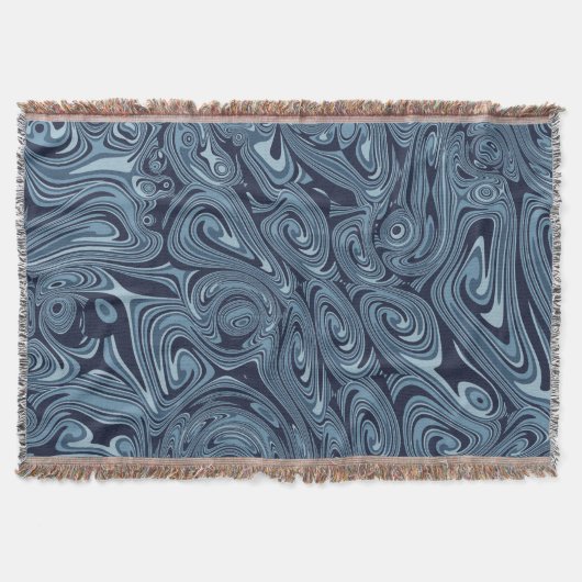 Couverture Modern Icy Blue Abstract Fluid (Devant)