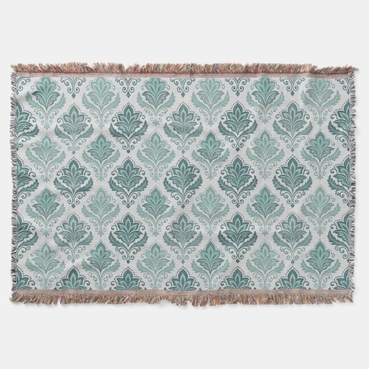 Couverture Modern Teal Nordic Damask (Devant)