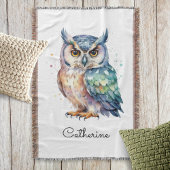 Couverture Modern Watercolor Horned Owl Personalized