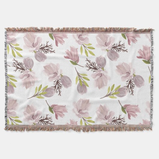 Couverture Moderne beau motif floral rose et blanc (Devant)
