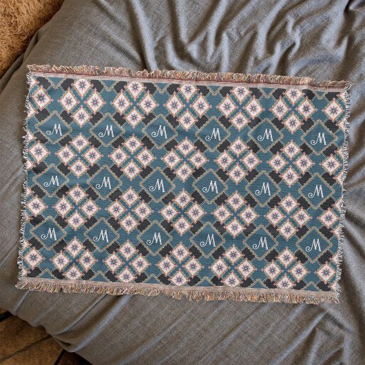 Couverture Moderne Chic géométrique Motif de monographie flor