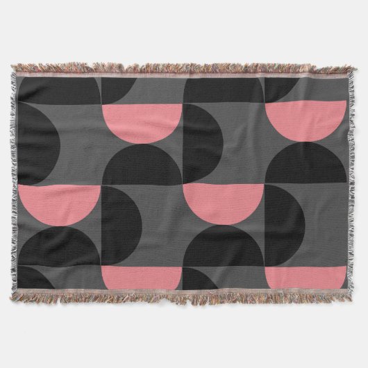 Couverture Moderne du milieu du siècle Rose Noir et Gris (Devant)