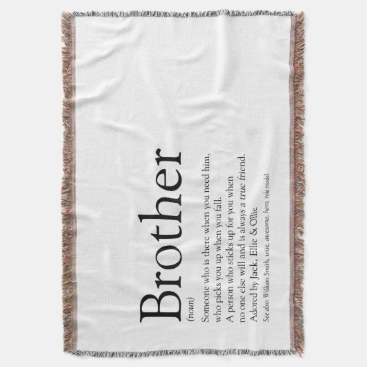 Couverture Moderne Fun Cool Brother noir et blanc (devant Vertical)