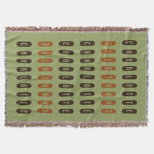 Couverture Moderne Géométrique Vert Brown Orange Nom personna (Devant)