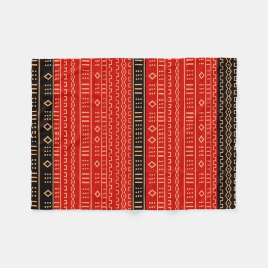 Couverture moderne rouge et noire de Mudcloth (Devant (Horizontal))