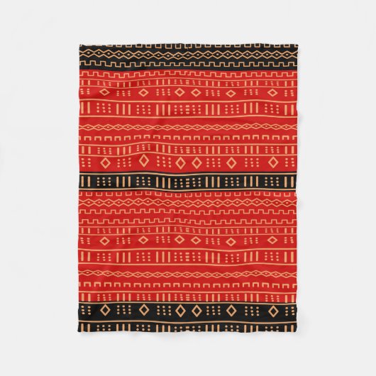 Couverture moderne rouge et noire de Mudcloth (Devant)