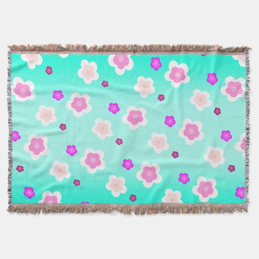 Couverture Moderne Spring aqua dégradé de la flore violette m (Devant)